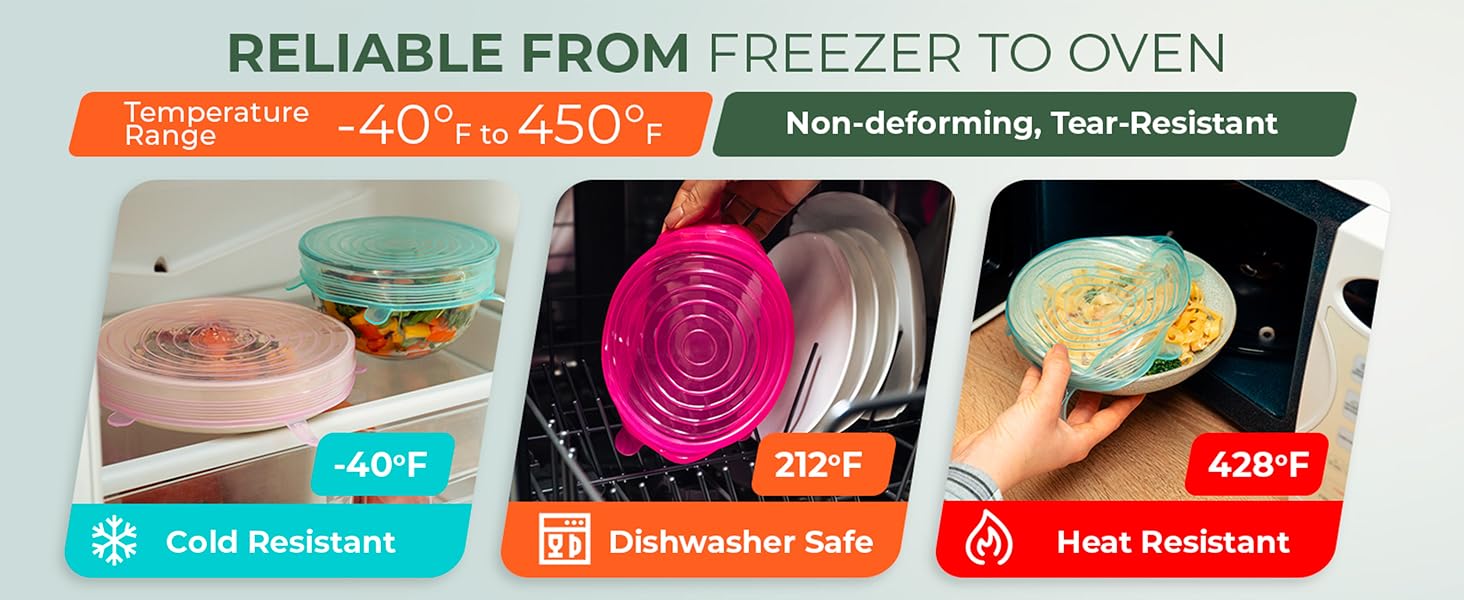 rainbow silicone lid set color-coded food covers vibrant reusable tops organized kitchen
