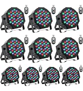 U`King Stage Lights 10 Packs 36LED RGB LED Par Lights, 7 Channel DJ Party Lights with Remote Cont...