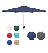 HealSmart 9ft Patio Push Button Tilt/Crank, Outdoor Table Market Yard Umbrella with 8 Sturdy Ribs...
