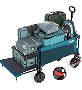 PORTAL 300L Large Capacity Foldable Wagon with Tailgate, 325LB Heavy-Duty Collapsible Utility Car...