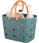 Anyoifax Portable Shower Caddy Tote Plastic Storage Basket with Handle Box Organizer Bin for Bath...