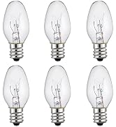 ZwwYvv Wax Warmer Light Bulbs 15 Watt,E12 Candelabra Base Salt Lamp Bulbs,C7 Light Bulb for Plug-...