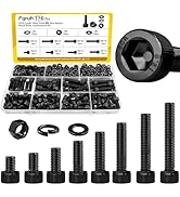Fgruh 174PCS M6 Screws with Nuts Assortment Kit - M6x8/10/12/16/20/25/30/35 mm Hex Socket Head Ca...