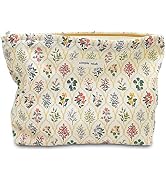 STARDW Aesthetic Floral Makeup Bag Cute Small Cosmetic Bags for Women Girls, Travel Toiletry Bag ...