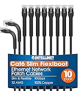 Intellinet FlexiBoot Slim Cat6 Ethernet Network Patch Cable – 10-Pack - 10Gbps & 250MHz, Flexible...
