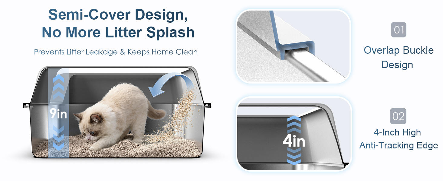 stainless steel litter box with lid
