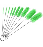 Bottle Cleaning Brushes, 8 Inch Nylon Tube Brush Set, Cleaner for Narrow Neck Bottles Cups with H...