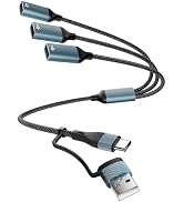 BaseNew USB A Type C to Multi USB Cable Adapter(1 FT),USBC TypeA Male Expands 3 Female USB 2.0 Sp...