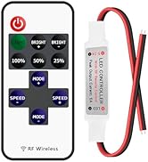 11key RF Mini Wireless Remote LED Controller DC5-24V for 3528 5050 5630 LED Tape Lights, RF Dimme...