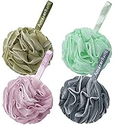 AmazerBath Bath Shower Loofah Sponge Exfoliating Body Scrubber 75g/PCS Pouf Bath Sponges- Set of ...