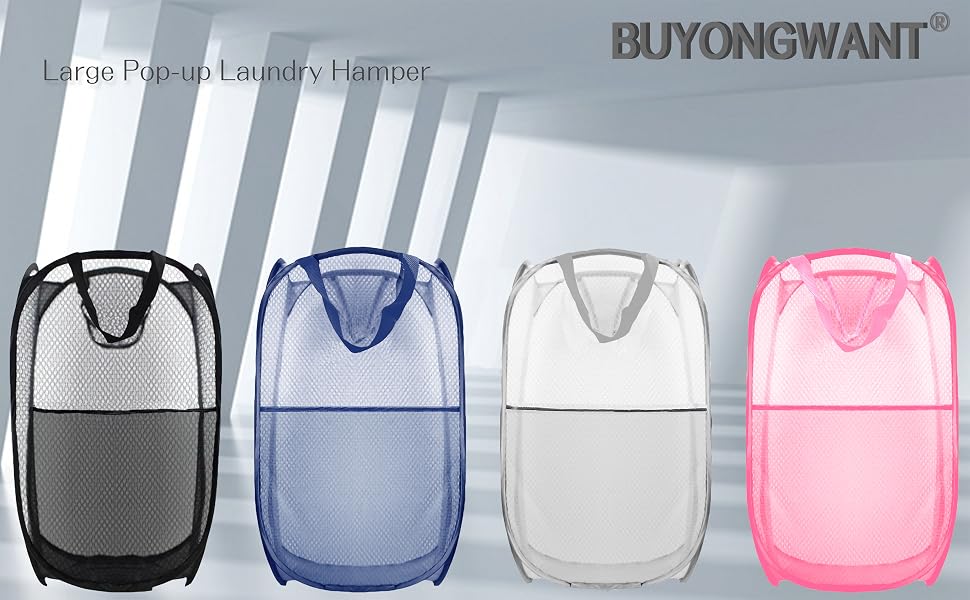 Buyongwant Extra Large 28" x 16" x 16" Mesh Pop-up Laundry Hampers