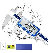 Qfun Digital Caliper, 0-6inch Caliper Measuring Tool Extreme Accuracy IP54 Waterproof Electronic ...