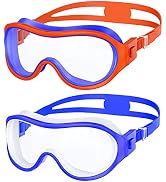 COOLOO Kids Goggles, 2 Packs Kids Swim Goggles for Boys Girls, Goggles for Kids 3-6 6-14 14-16