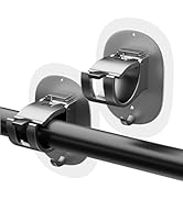 2 Pack No Drill Curtain Rod Brackets Self Adhesive Curtain Rod Holder No Drilling Curtain Rod Hoo...