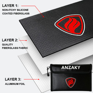 Fireproof Water Resistant money Bag 3-layers Fiberglass Non-itchy valuable Cash Jewelry Herb