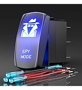 Rocker Switch SPY Mode,Laser Etched Toggle Switch ON/Off SPST 5Pin 12V 24V Switch Jumper Wires fo...