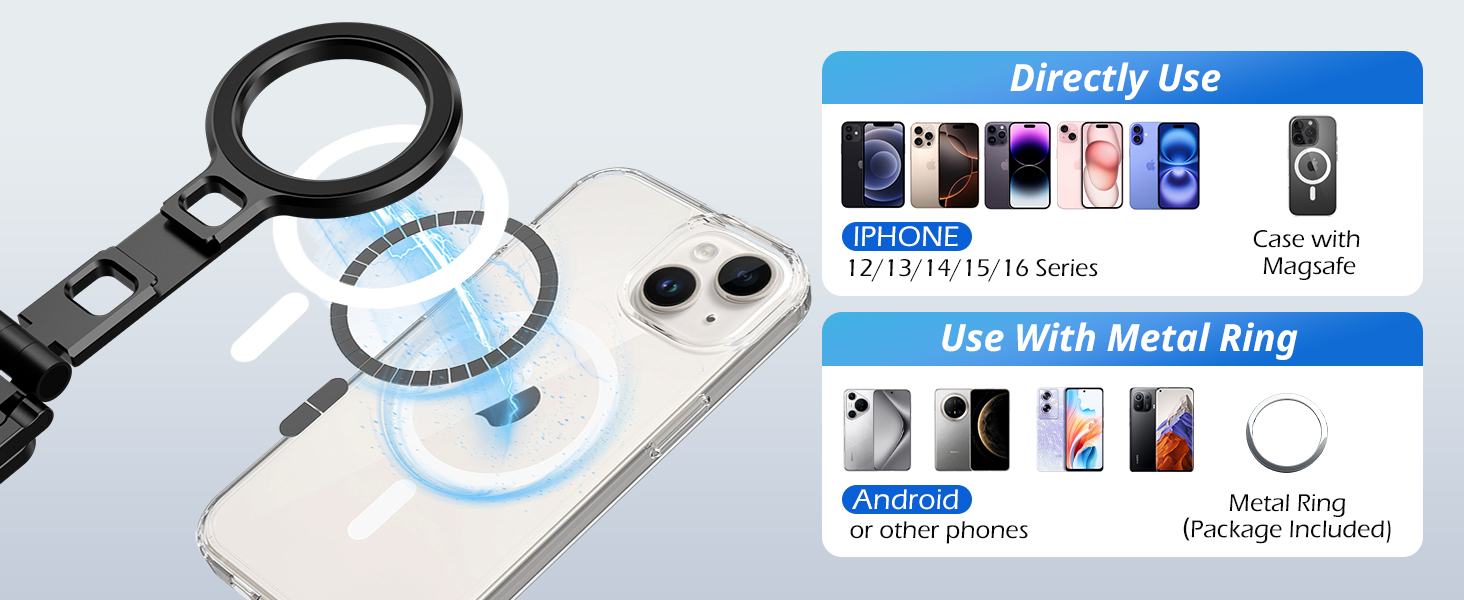 Magnetic Phone Tripod Compatible with iphone 16/15/14/13/12 Pro Max