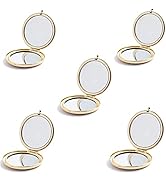 Mpowtech 5 Pack Gold Compact Mirror for Purse - 1x/2x Magnification Travel Makeup Mirror,Magnifyi...