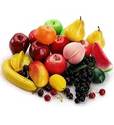 ZEAYEA 28 Pcs Artificial Fruit, Decorative Lifelike Realistic Fake Fruit Decor for Christmas Home...