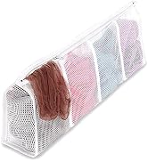Whitmor Mesh Hosiery Wash Bag White 4-Compartment