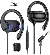 APETOO 3.5mm Open-Ear Headphones with Adjustable Earhook,Mic & Volume Control,4.9ft Wired Earbuds...