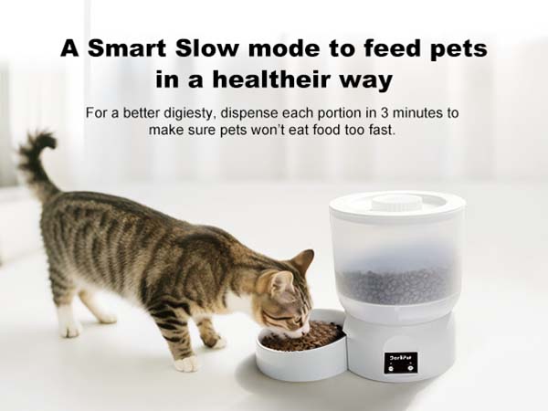 Darlipet cat timed feeder, smart slow feeding mode