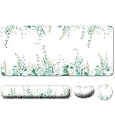 Keyboard Wrist Rest + Mouse Pad with Wrist Support + Desk Mat + Coaster 4 in 1 Set, XXL Large Gam...
