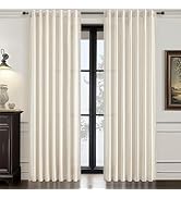 Linen Sheer Curtains 96 Inches Long 2 Panels Set for Living Room Sliding Glass Door, Light Filter...
