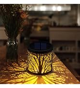 Solar Table Lantern Outdoor Waterproof - Solar Tree Lights Metal Desktop Decorative Solar Powered...
