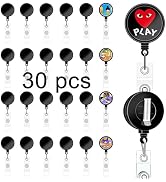 30 Pcs sublimation badge reels Blank,diy badge reel kit sublimation id badge blanks retractable b...