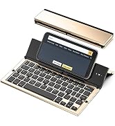 Geyes Foldable Bluetooth Keyboard, Folding Wireless Keyboard with Portable Pocket Size, Aluminum ...