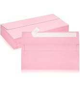 LIKAJON 50 Pack #10 Business Envelopes, Pink Standard Envelopes Self Seal, Letter Size Business M...