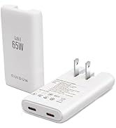 65W GaN USB C Charger,Dual-Port Fast Wall Charger,PD 3.0 & QC 4.0,Foldable Plug for MacBook Pro/A...