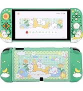 Sanfulin Protective Case for Nintendo Switch OLED, Hard Back Shell + 2 Silicone Ergonomic Control...