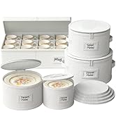 Ofiray-home China Storage Containers, Hard Shell Dish Storage Containers with Felt Dividers, 5 Pi...