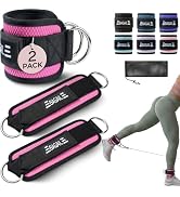 BAGAIL Ankle Straps for Cable Machines (2 Pack), Double D-Ring Ankle Cuffs with Extra Thick Paddi...