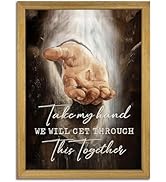 Framed Jesus Wall Art Christian Canvas Wall Decor Painting The Hand of God Posters Prints Picture...