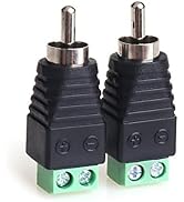 MOBOREST RCA Cable Audio Adapter, Phono RCA Male Plug to AV Screw Terminal Audio/Video Speaker Wi...