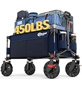 Portal Collapsible Wagon with Brakes, Heavy Duty Utility Cart with All-Terrain Wheels, Portable F...