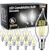 TJOY LED Candelabra Bulb Dimmable, 60W Equivalent LED Chandelier Light Bulbs, 5.5W 5000k Daylight...