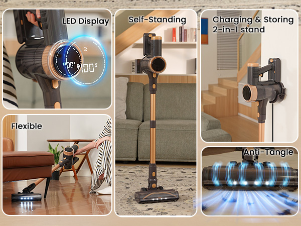 NuYupo DHC200 Cordless Vacuum Cleaner Stick Handhed Upright Vacuums Cleaners vac for home pet hair
