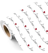 WRAPAHOLIC Valentines Day Wrapping Paper Roll - Mini Roll - 17 Inch x 16.5 Feet - Love Heart Wrap...