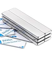 MIKEDE Strong Rare Earth Neodymium Magnets, Heavy Duty Bar Magnets with Double-Sided Adhesive, Po...