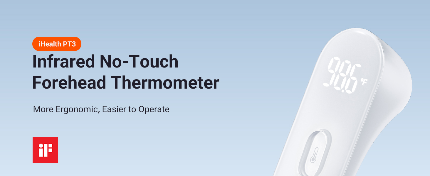 iHealth No-Touch Forehead Thermometer for Adults, Kids, Babies