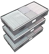 Fixwal Under Bed Storage Bins 3 Pack 75L Underbed Storage Containers Large Capacity Clothes Stora...