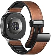 Charlam Magnetic Leather Bands Compatible with Galaxy Watch 8 Band 40mm 44mm, Galaxy Watch 8 Clas...