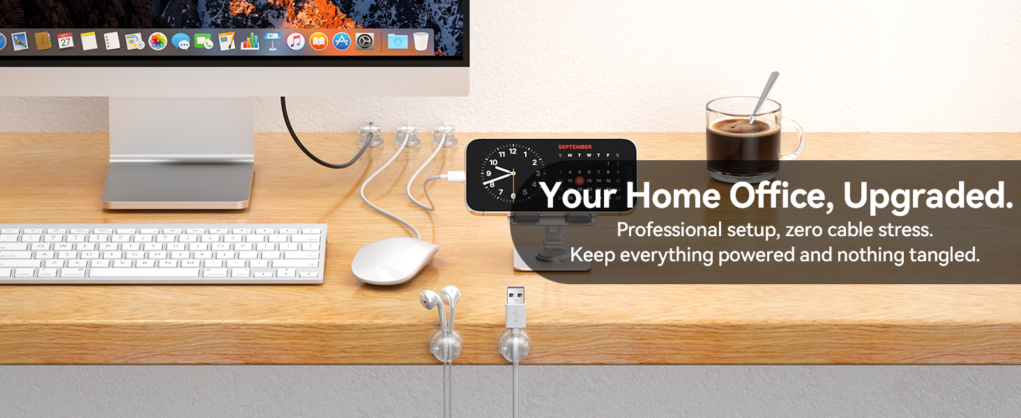 white minimalist desk organizers and workspace accessories.