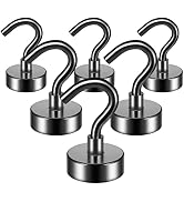 FINDMAG Magnetic Hooks, 22Lbs Strong Magnetic Hooks for Hanging, Heavy Duty Rare Earth Magnet Hoo...