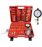 BETOOLL Pro Fuel Injection Pressure Tester Kit Gauge 0-140 PSI with 9.49,7.89,6.30 Fuel Line Fitt...