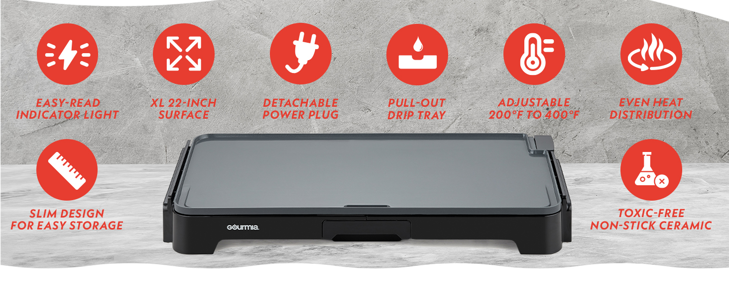 griddle pancakes bacon eggs gourmia